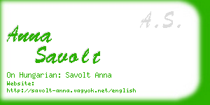 anna savolt business card